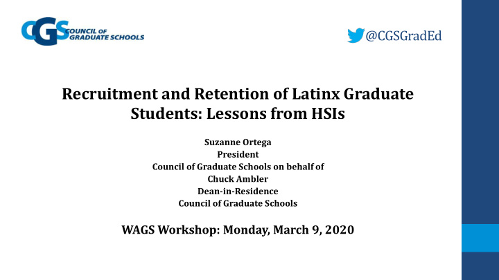 recruitment and retention of latinx graduate students