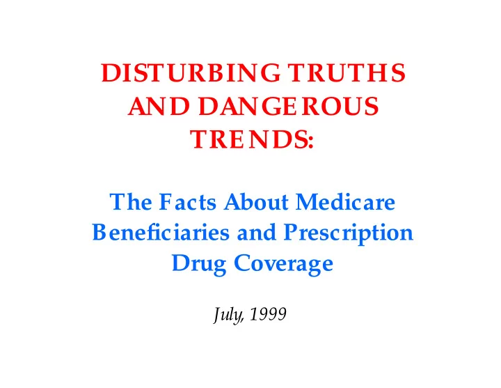 disturbing truths and dangerous trends