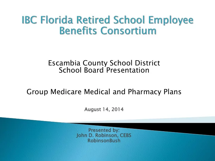 escambia county school district school board presentation
