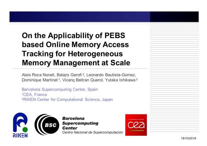 on the applicability of pebs based online memory access
