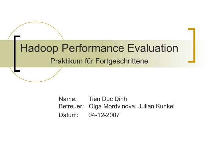 hadoop performance evaluation