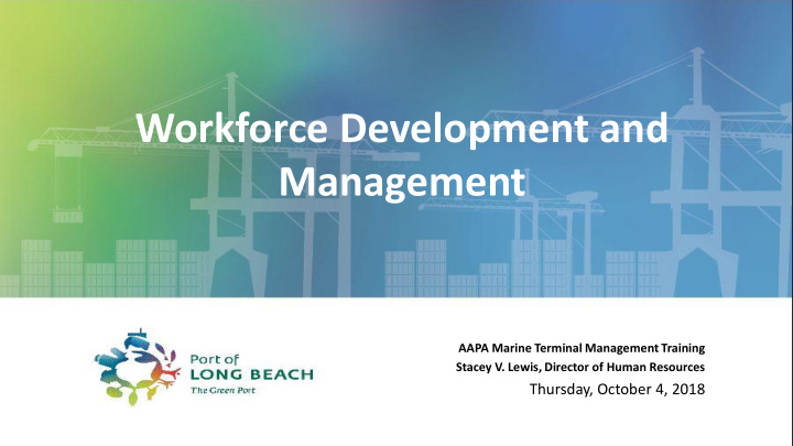 workforce development and management