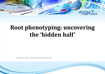 the hidden half  30 March 2015   Tobias Wojciechowski, PhD  Mitglied der