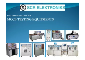 MCCB TESTING EQUIPMENTS  LIST OF TEST EQUIPMENT  MCCB THERMAL TRIP VERIFICATION TEST BENCH  1.