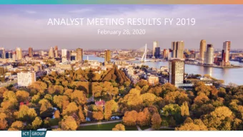 ANALYST MEETING RESULTS FY 2019  February 28, 2020  OPERATIONAL DEVELOPMENTS AND  FINANCIAL