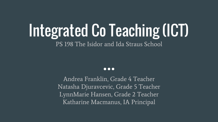 integrated co teaching ict