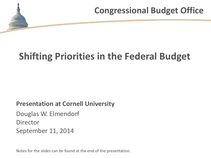 shifting priorities in the federal budget