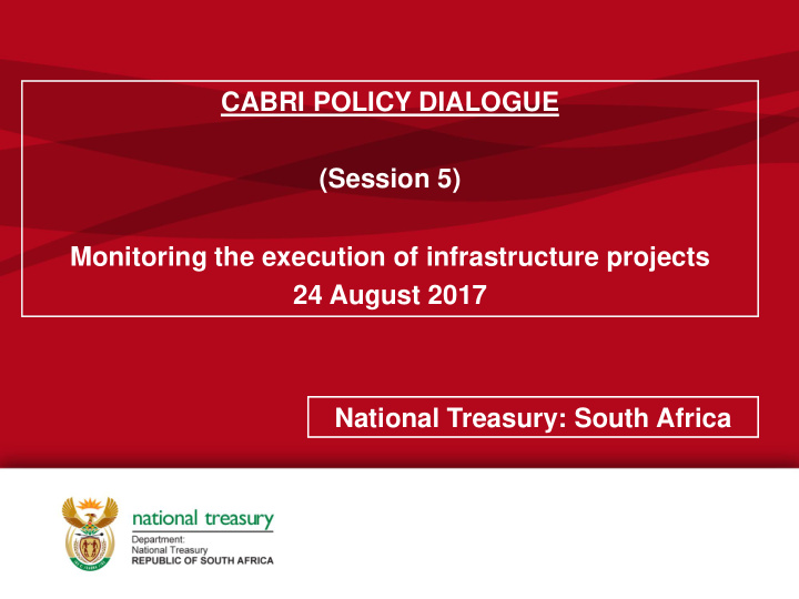 cabri policy dialogue session 5 monitoring the execution