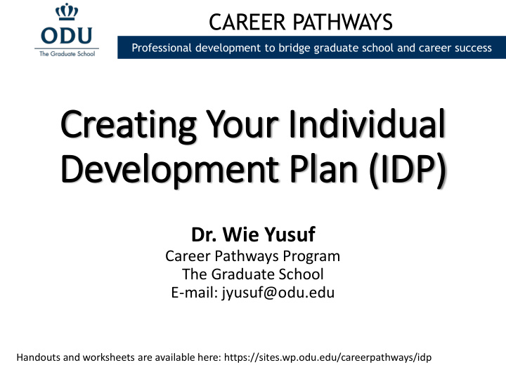 creating your in individual development pla lan id idp