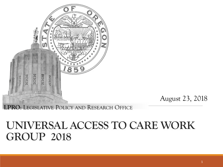 universal access to care work group 2018