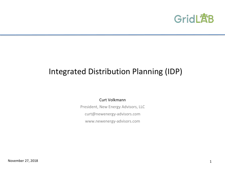 integrated distribution planning idp