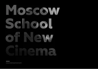 newcinemaschool.com  Moscow  newcinemaschool.com  School  of New  Cinema