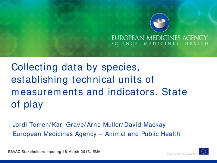 collecting data by species establishing technical units