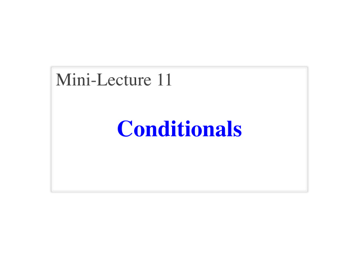 conditionals conditionals if statements format example
