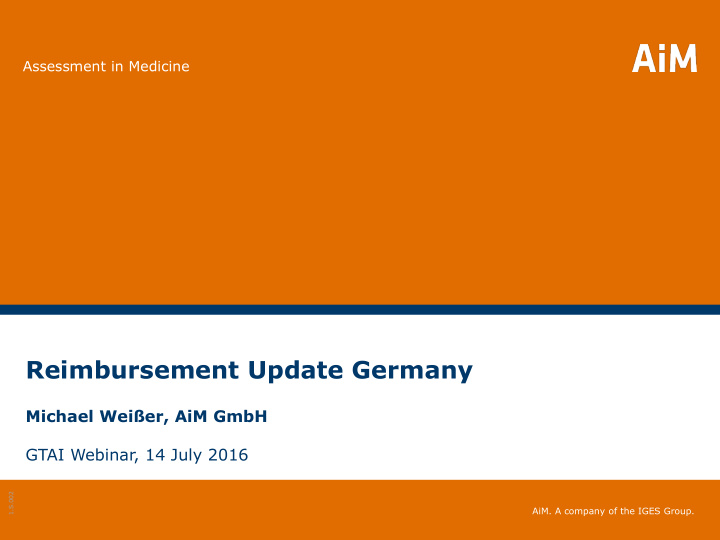 reimbursement update germany
