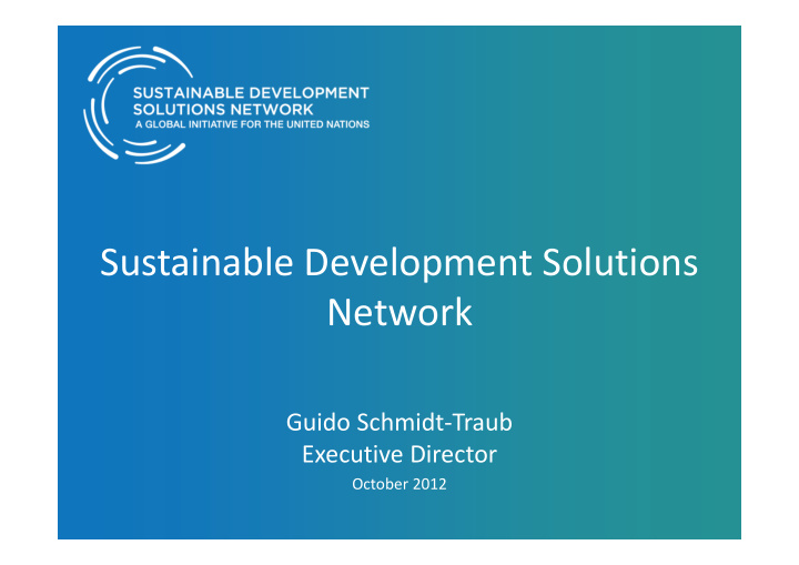 sustainable development solutions network