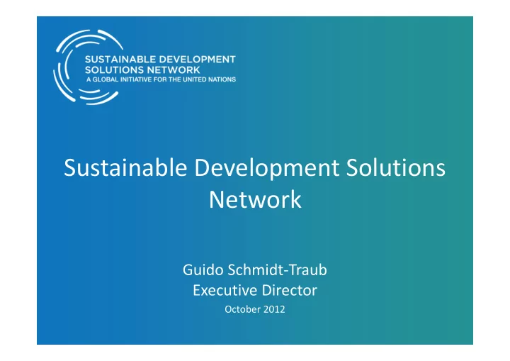 sustainable development solutions network