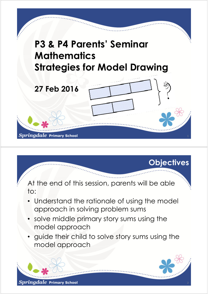 p3 p4 parents seminar mathematics strategies for model
