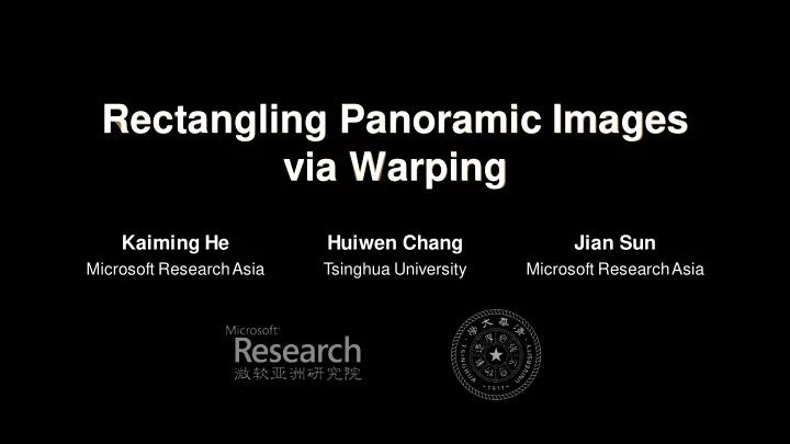rectangling panoramic images