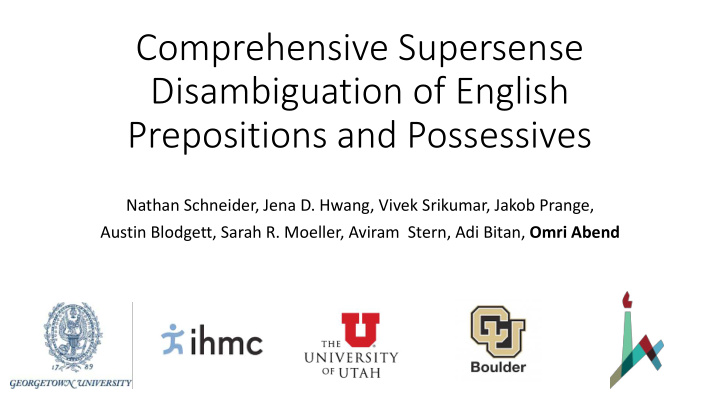 comprehensive supersense disambiguation of english