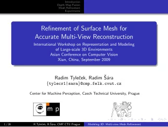 Refinement of Surface Mesh for  Accurate Multi-View Reconstruction  International Workshop on