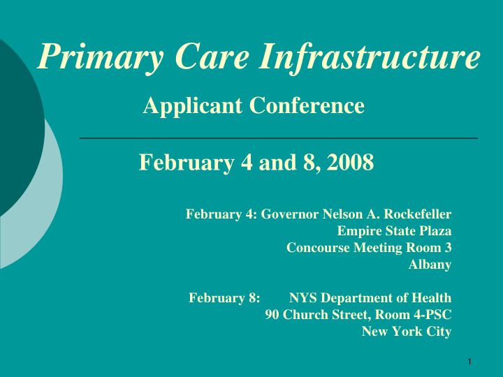 primary care infrastructure