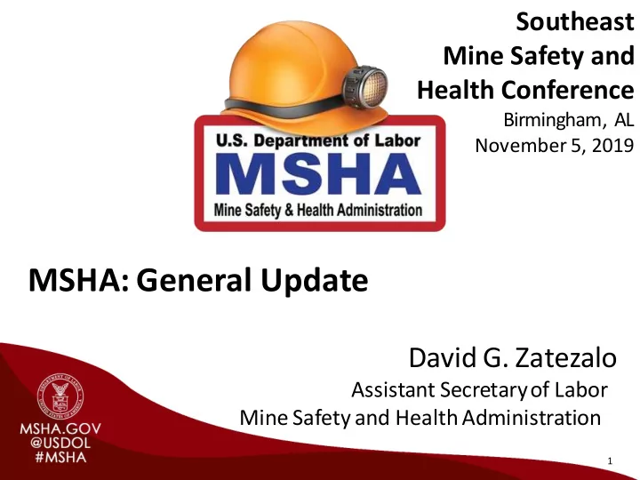 msha general update