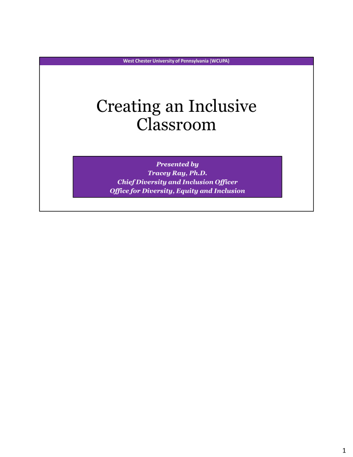 creating an inclusive classroom