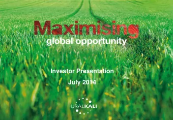 Investor Presentation  July 2014  Disclaimer This presentation has been prepared by JSC Uralkali