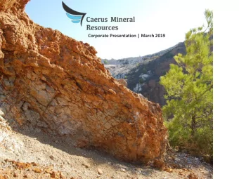 Corporate Presentation | March 2019  Disclaimer  The information contained in these slides and the