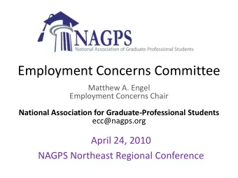 Employment Concerns Committee  Matthew A. Engel  Employment Concerns Chair  National Association