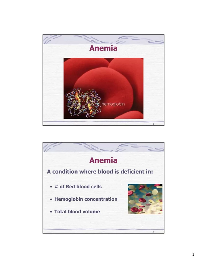 anemia