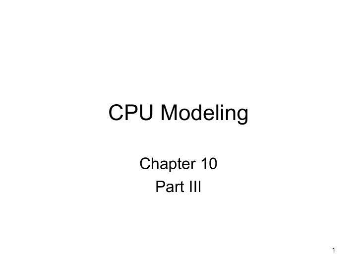 cpu modeling