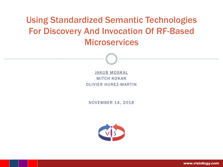 using standardized semantic technologies for discovery
