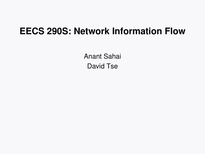 eecs 290s network information flow