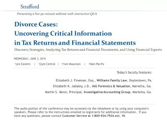 Divorce Cases: Uncovering Critical Information in Tax Returns and Financial Statements  Discovery