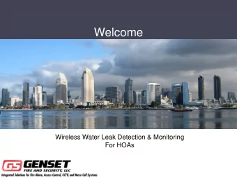 Welcome  Wireless Water Leak Detection &amp; Monitoring  For HOAs  The Problem  Water damage is