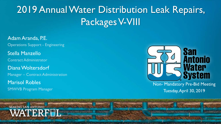 2019 annual water distribution leak repairs packages v