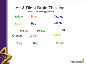 Left &amp; Right Brain Thinking Read out the color not the word  Yellow  Blue  Orange  Green  Black