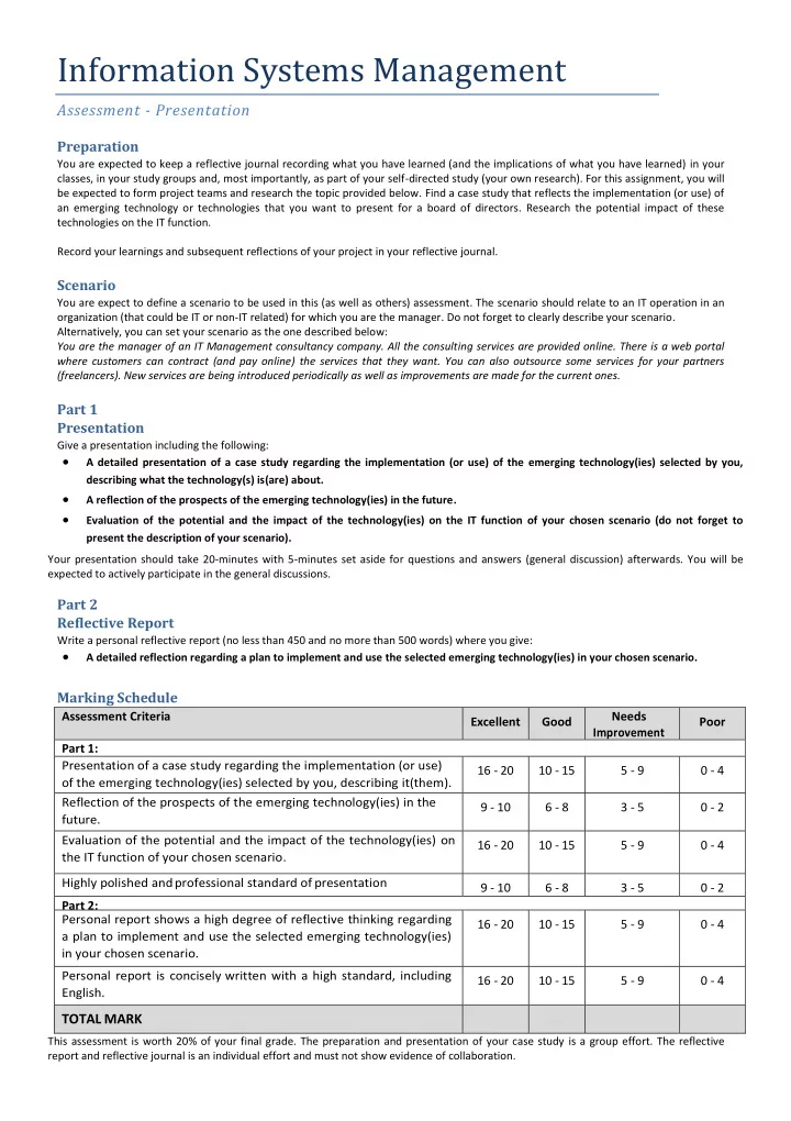 information systems management