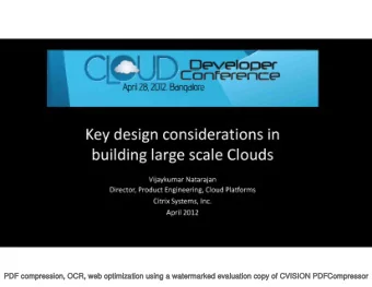 - Apri 28.. 2012. Bcnqclor2 Key design considerations in building large scale Clouds Vijaykumar