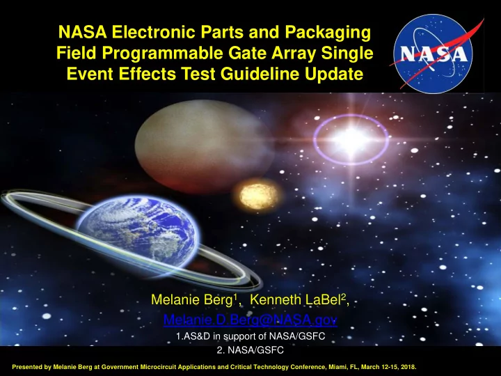 nasa electronic parts and packaging field programmable