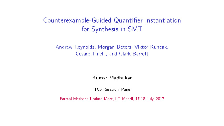 counterexample guided quantifjer instantiation for
