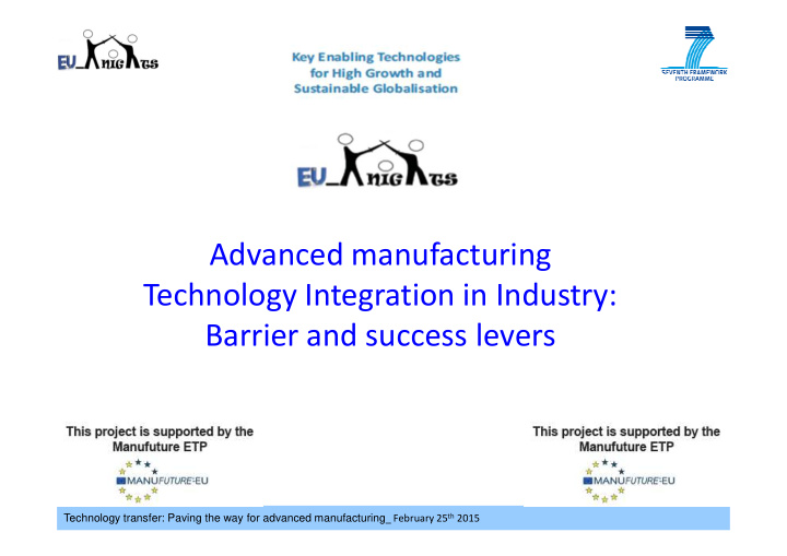 advanced manufacturing technology integration in industry