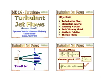 Objectives  Objectives  Turbulent Jet Flows    Turbulent Jet Flows  Momentum Integral