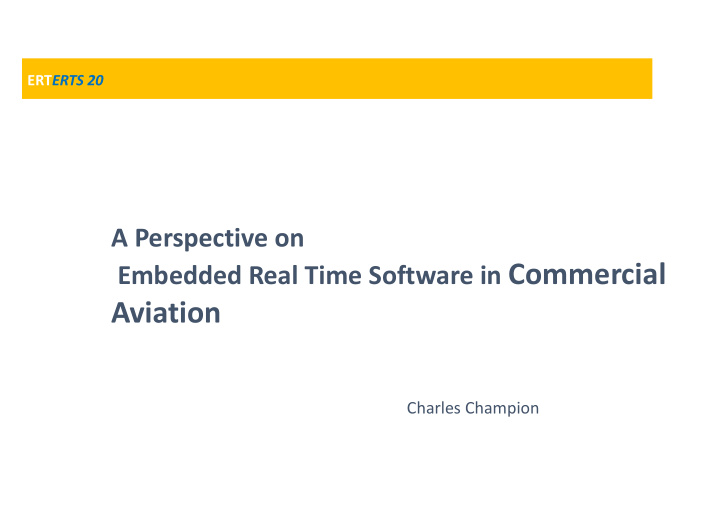 embedded real time software in commercial aviation