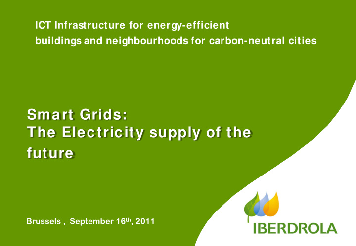 smart grids the electricity supply of the future