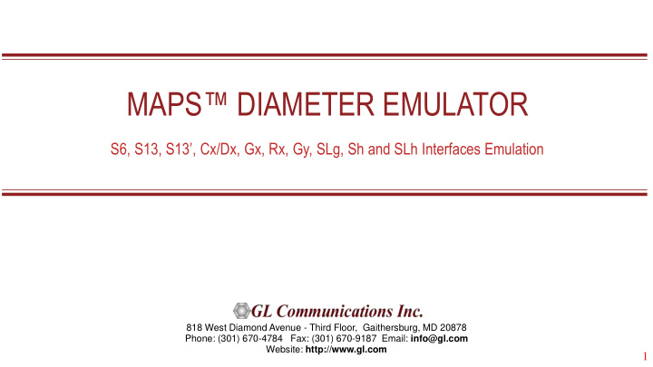 maps diameter emulator