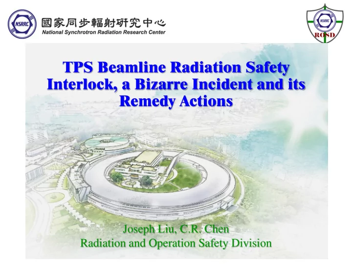 tps beamline radiation safety interlock a bizarre