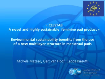 CELSTAB  A novel and highly sustainable  feminine pad product   Environmental sustainability